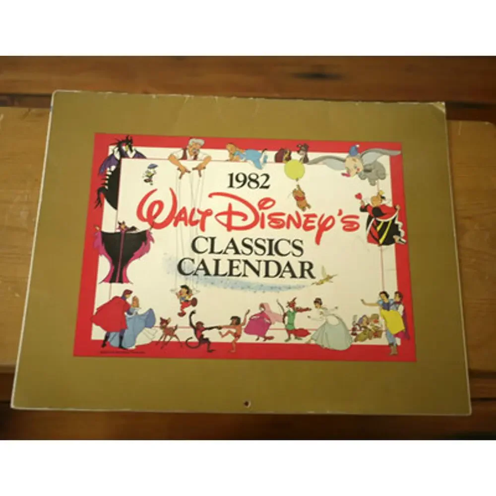 Vintage 1982 Authentic Walt DISNEY Classics Calendar Snow White Cinderella Dumbo